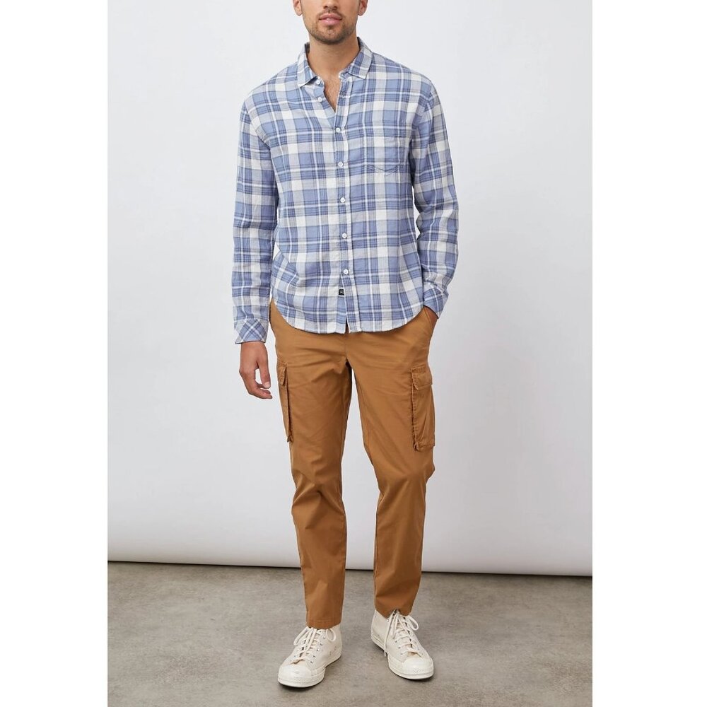 RAILS Wyatt Button Down Shirt M Cotton Long Sleeve Plaid Royal Purple Steel